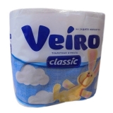Туалетная бумага VEIRO Classic (4 шт) /12шт/уп